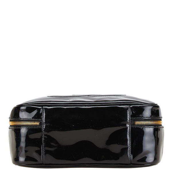 シャネル ココマーク バニティバッグ ハンドバッグ ショルダーバッグ 2WAY ブラック ゴールド エナメル レディース CHANEL 【中古】