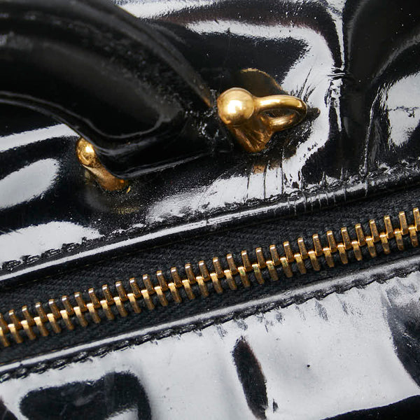 シャネル ココマーク バニティバッグ ハンドバッグ ショルダーバッグ 2WAY ブラック ゴールド エナメル レディース CHANEL 【中古】