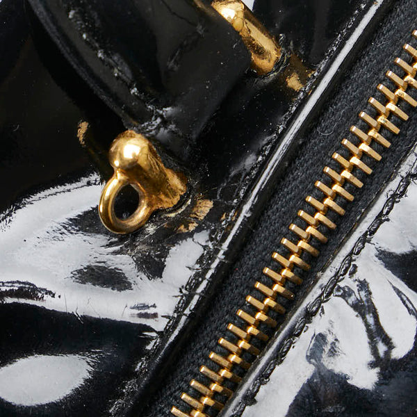 シャネル ココマーク バニティバッグ ハンドバッグ ショルダーバッグ 2WAY ブラック ゴールド エナメル レディース CHANEL 【中古】