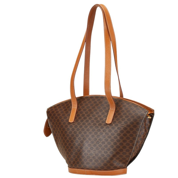 セリーヌ マカダム トートバッグ ブラウン PVC レザー レディース CELINE 【中古】