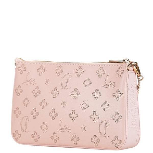 クリスチャンルブタン ルビラ ジップアップ チェーンハンドバッグ 3225038 ピンク ゴールド レザー レディース Christian Louboutin 【中古】