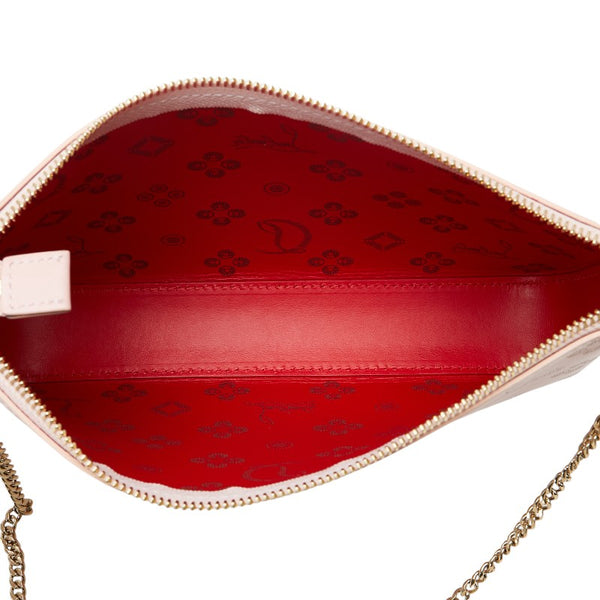 クリスチャンルブタン ルビラ ジップアップ チェーンハンドバッグ 3225038 ピンク ゴールド レザー レディース Christian Louboutin 【中古】