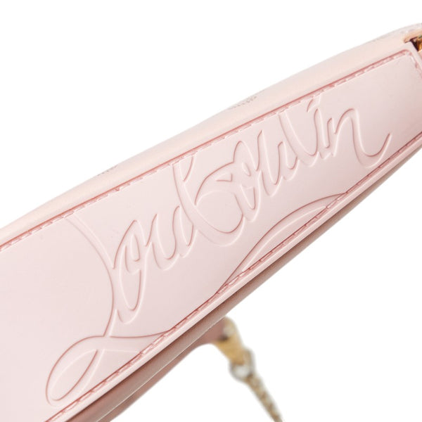 クリスチャンルブタン ルビラ ジップアップ チェーンハンドバッグ 3225038 ピンク ゴールド レザー レディース Christian Louboutin 【中古】