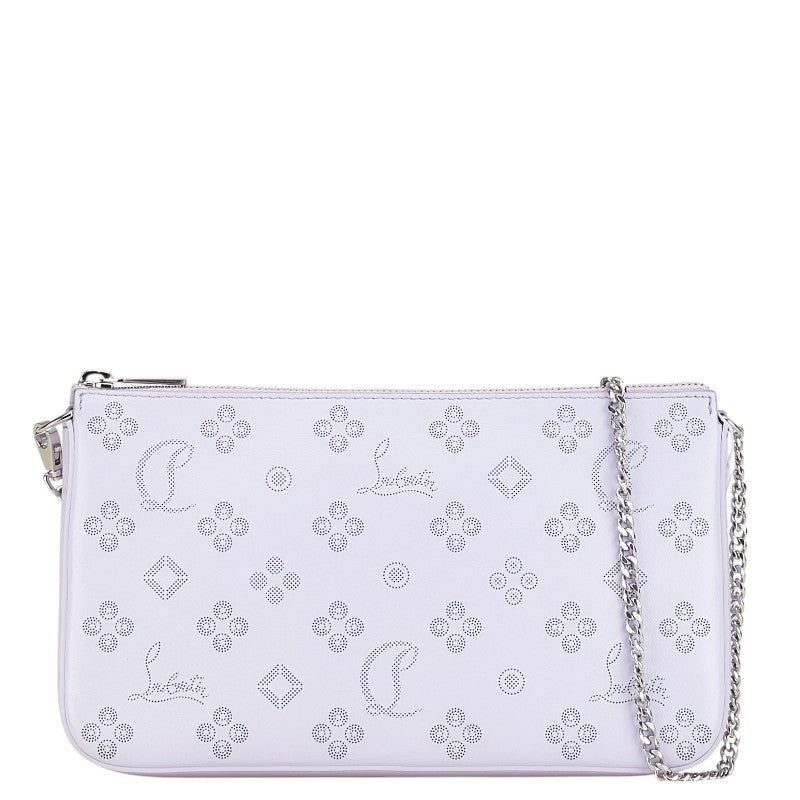 クリスチャンルブタン ロゴ チェーン ショルダーバッグ パープル レザー レディース Christian Louboutin 【中古】