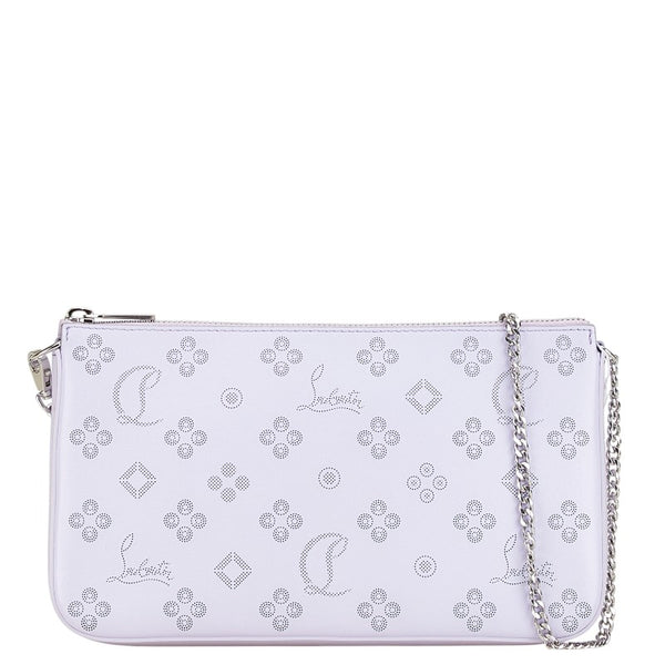 クリスチャンルブタン ロゴ チェーン ショルダーバッグ パープル レザー レディース Christian Louboutin 【中古】