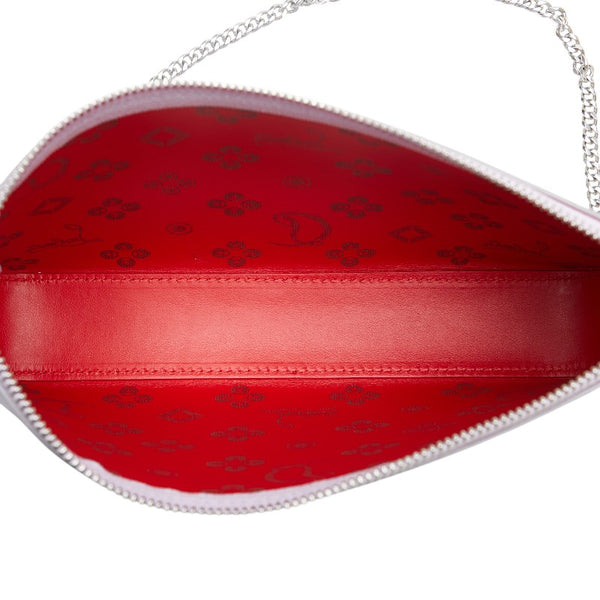 クリスチャンルブタン ロゴ チェーン ショルダーバッグ パープル レザー レディース Christian Louboutin 【中古】