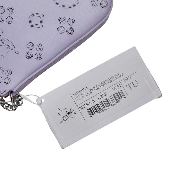 クリスチャンルブタン ロゴ チェーン ショルダーバッグ パープル レザー レディース Christian Louboutin 【中古】