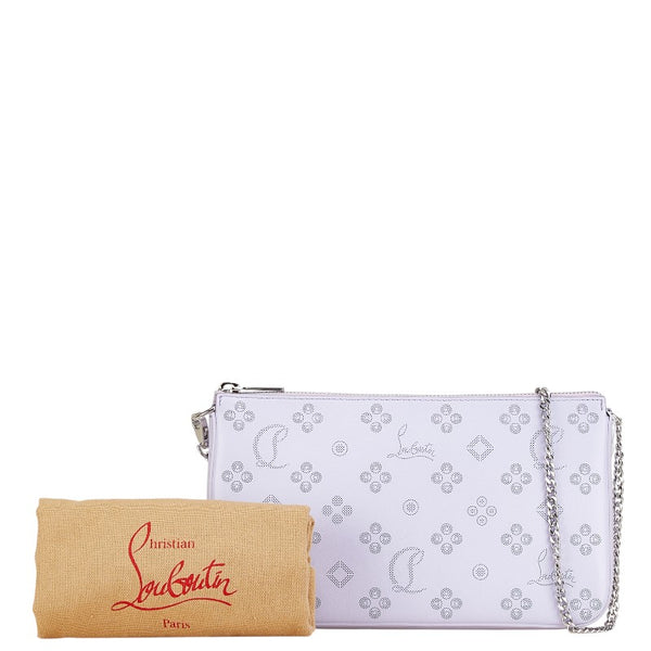クリスチャンルブタン ロゴ チェーン ショルダーバッグ パープル レザー レディース Christian Louboutin 【中古】