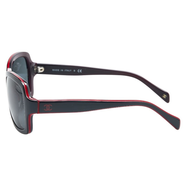 シャネル ココマーク サングラス 5143-A ブラック レッド プラスチック レディース CHANEL 【中古】