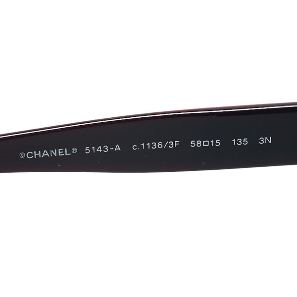 シャネル ココマーク サングラス 5143-A ブラック レッド プラスチック レディース CHANEL 【中古】