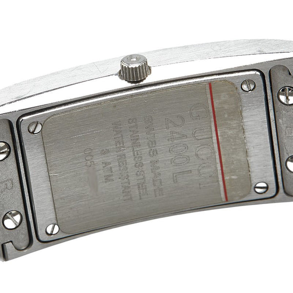 グッチ バングルウォッチ 腕時計 2400L クオーツ ブラック文字盤 ステンレススチール レディース GUCCI 【中古】