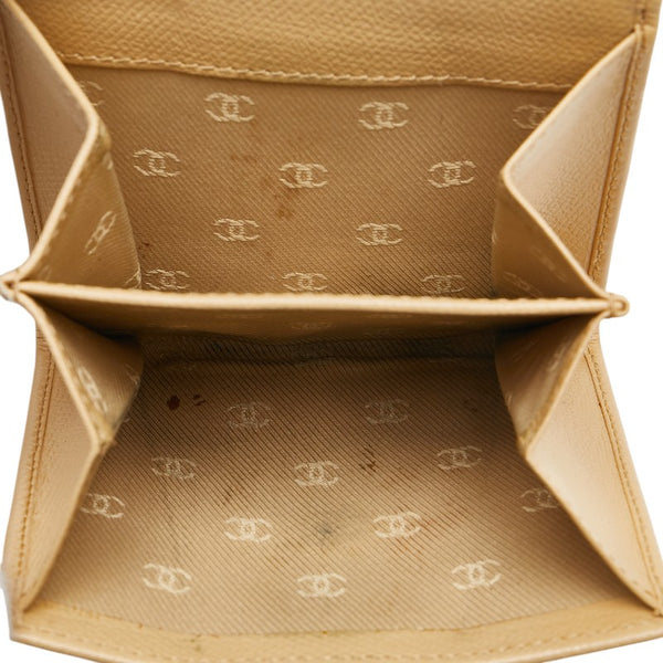 シャネル ココボタン ダブルホック 二つ折り財布 A20902 ベージュ キャビアスキン レディース CHANEL 【中古】