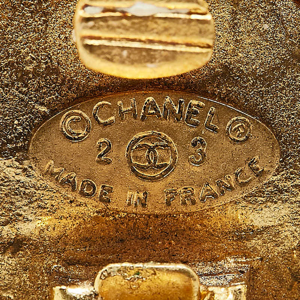 シャネル ココマーク ラウンド ラインストーン イヤリング ゴールド メッキ レディース CHANEL 【中古】