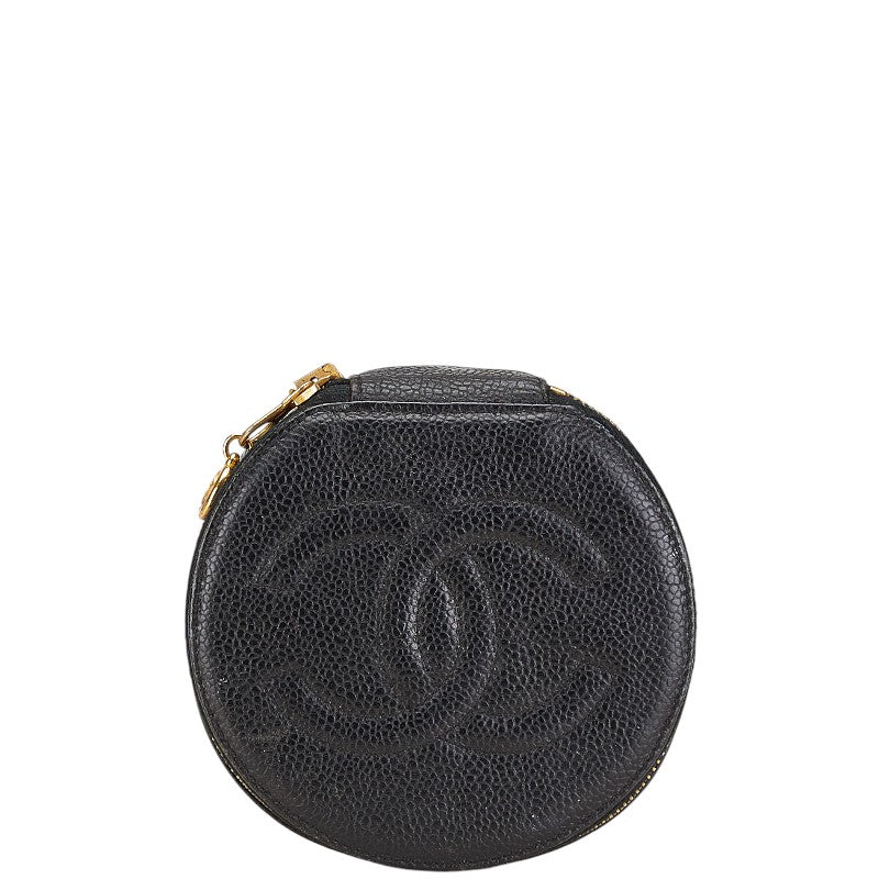 シャネル ココマーク ポーチ ジュエリーケース ブラック キャビアスキン レディース CHANEL 【中古】