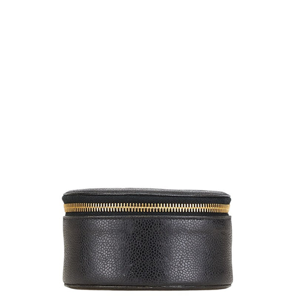 シャネル ココマーク ポーチ ジュエリーケース ブラック キャビアスキン レディース CHANEL 【中古】