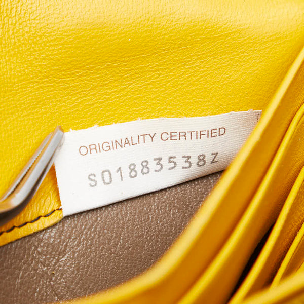 ボッテガヴェネタ イントレチャート 長財布 イエロー レザー パイソン レディース BOTTEGAVENETA 【中古】