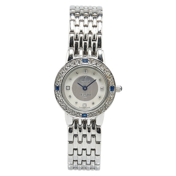 ヴァレンティノ FINE PLATINUM 999.9 腕時計 VD-2038 クオーツ ホワイト文字盤 ステンレススチール レディース VALENTINO 【中古】