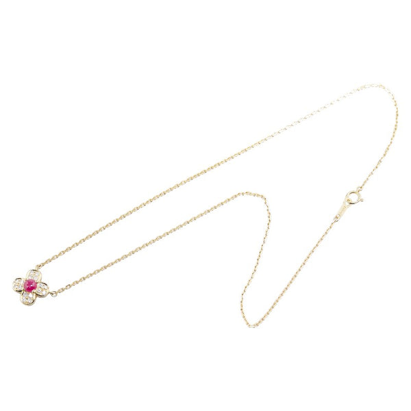 クローバー 四つ葉 モチーフ ネックレス K18YG イエローゴールド レディース 【中古】