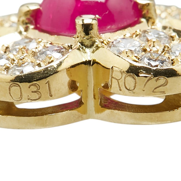 クローバー 四つ葉 モチーフ ネックレス K18YG イエローゴールド レディース 【中古】