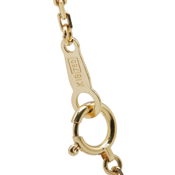 クローバー 四つ葉 モチーフ ネックレス K18YG イエローゴールド レディース 【中古】