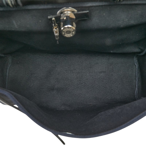 エルメス エールバッグMM ハンドバッグ ショルダーバッグ ブラック トワルオフィシエ ボックスカーフ レディース HERMES 【中古】