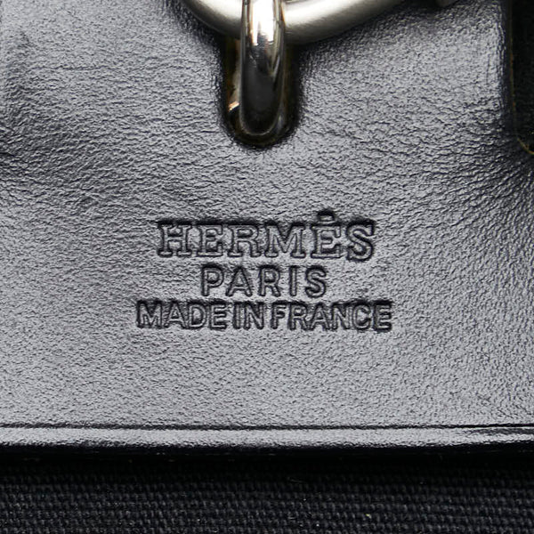 エルメス エールバッグMM ハンドバッグ ショルダーバッグ ブラック トワルオフィシエ ボックスカーフ レディース HERMES 【中古】