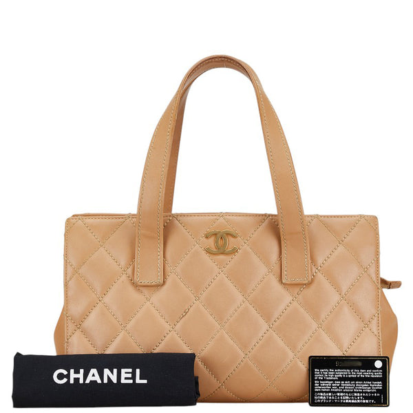 シャネル ワイルドステッチ ココマーク ハンドバッグ トートバッグ A20999 ベージュ カーフ レディース CHANEL 【中古】