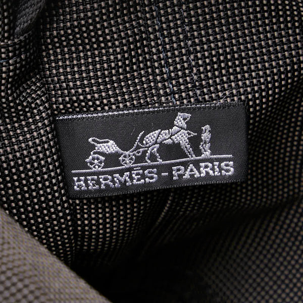 エルメス エールライン トートPM トートバッグ ハンドバッグ ブラック グレー キャンバス レディース HERMES 【中古】