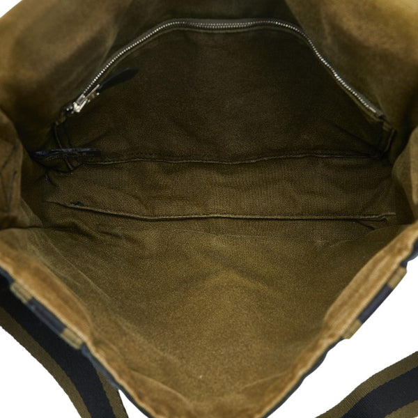 エルメス フールトゥ バサス MM 斜め掛け ショルダーバッグ ブラック カーキグリーン キャンバス レディース HERMES 【中古】