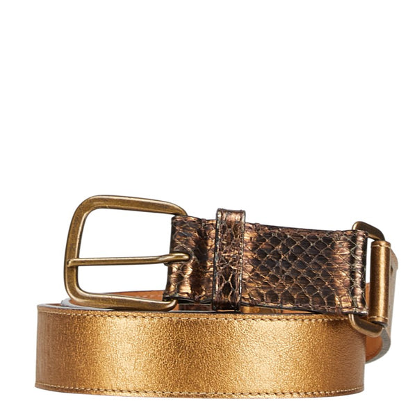 ルイ ヴィトン サンチュール ベルト サイズ：34 ゴールド レザー レディース LOUIS VUITTON 【中古】