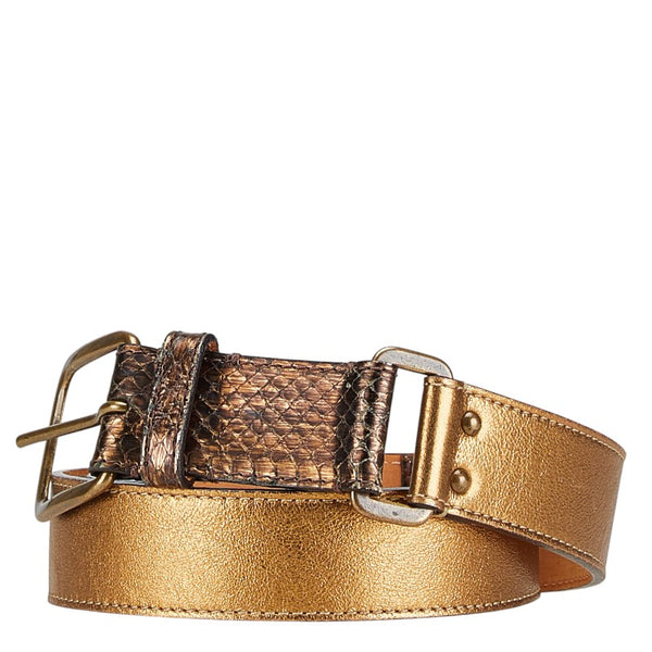 ルイ ヴィトン サンチュール ベルト サイズ：34 ゴールド レザー レディース LOUIS VUITTON 【中古】