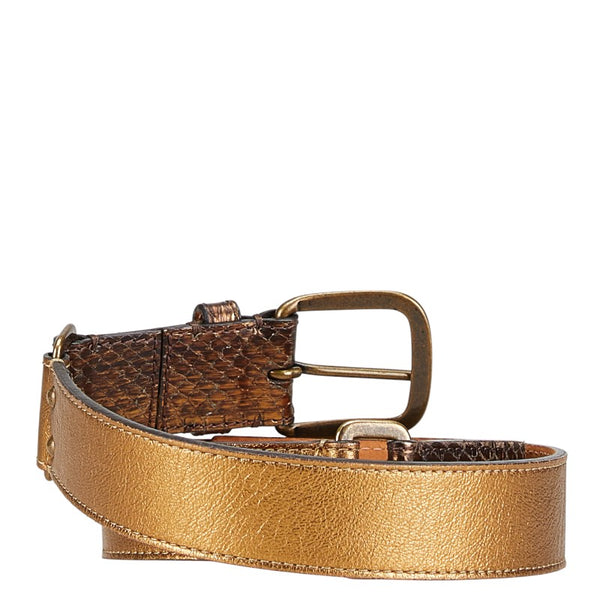 ルイ ヴィトン サンチュール ベルト サイズ：34 ゴールド レザー レディース LOUIS VUITTON 【中古】