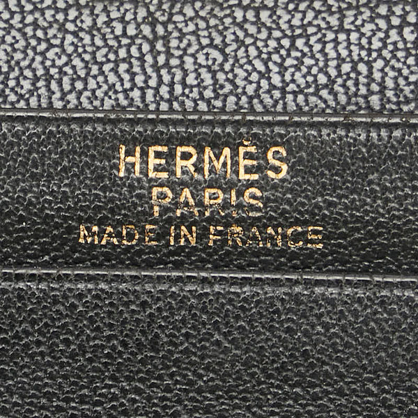 エルメス ヴィンテージ 二つ折り 長財布 ブラック レザー レディース HERMES 【中古】