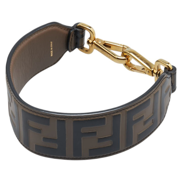 フェンディ ズッカ ショルダーストラップ ブラウン レザー レディース FENDI 【中古】