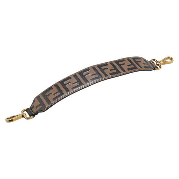 フェンディ ズッカ ショルダーストラップ ブラウン レザー レディース FENDI 【中古】
