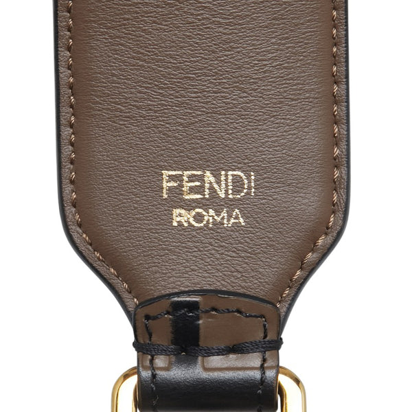 フェンディ ズッカ ショルダーストラップ ブラウン レザー レディース FENDI 【中古】