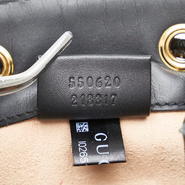 グッチ 巾着型 斜め掛け ショルダーバッグ 550620 レッド ブラック レザー スエード レディース GUCCI 【中古】