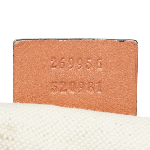グッチ GGキャンバス ハートビット トートバッグ ショルダーバッグ 269956 ベージュ ブラウン キャンバス レザー レディース GUCCI 【中古】