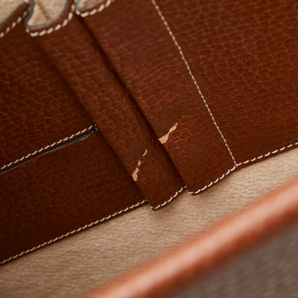 ロエベ アナグラム 斜め掛け ショルダーバッグ ブラウン レザー レディース LOEWE 【中古】