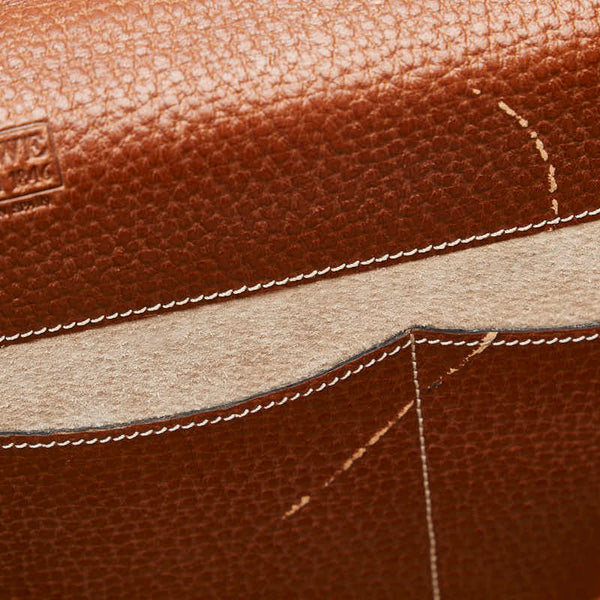 ロエベ アナグラム 斜め掛け ショルダーバッグ ブラウン レザー レディース LOEWE 【中古】