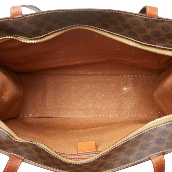 セリーヌ マカダム トートバッグ ショルダーバッグ ブラウン PVC レザー レディース CELINE 【中古】