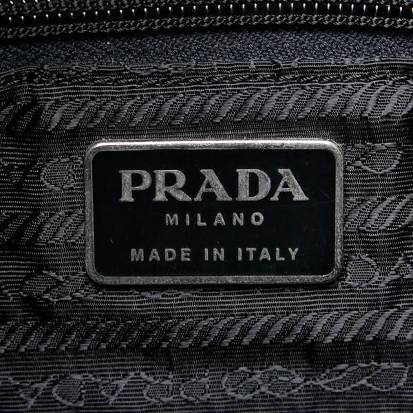 プラダ 三角ロゴプレート ハンドバッグ トートバッグ グレー ウール レディース PRADA 【中古】