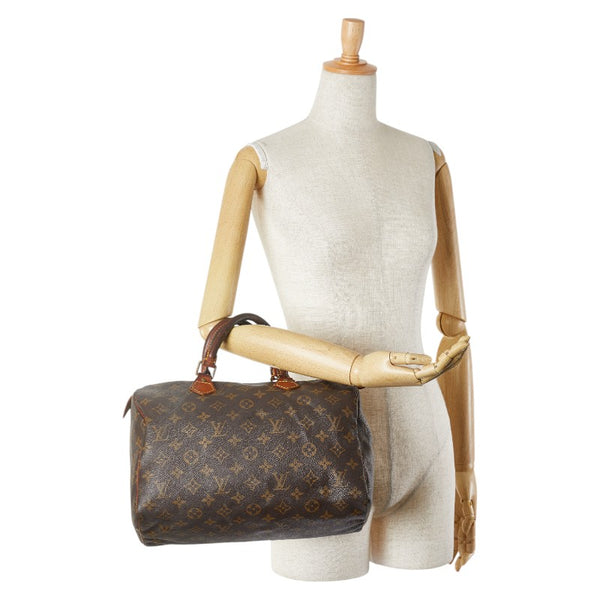 ルイ ヴィトン モノグラム スピーディ30 ハンドバッグ M41526 ブラウン PVC レザー レディース LOUIS VUITTON 【中古】