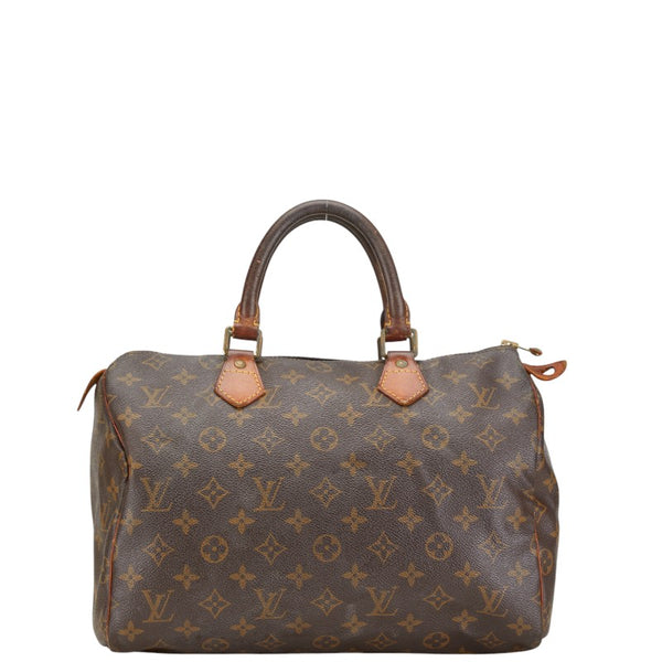 ルイ ヴィトン モノグラム スピーディ30 ハンドバッグ M41526 ブラウン PVC レザー レディース LOUIS VUITTON 【中古】