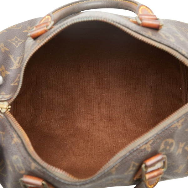 ルイ ヴィトン モノグラム スピーディ30 ハンドバッグ M41526 ブラウン PVC レザー レディース LOUIS VUITTON 【中古】