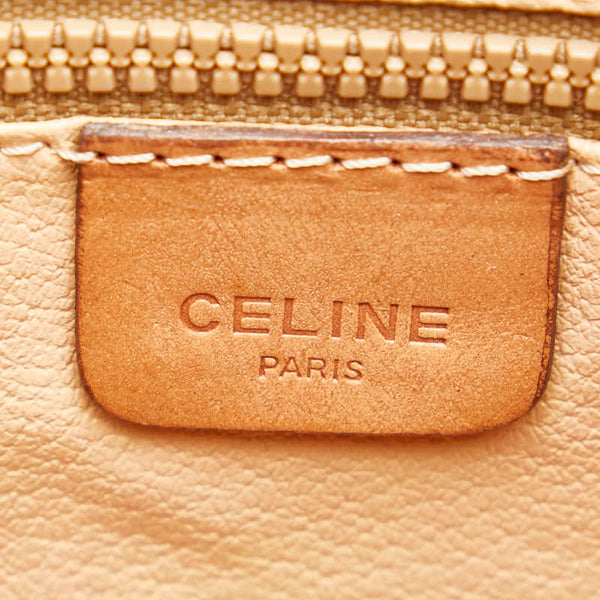 セリーヌ マカダム トートバッグ ショルダーバッグ ベージュ ブラウン PVC レザー レディース CELINE 【中古】