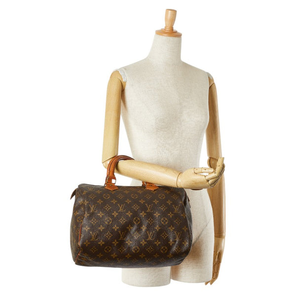ルイ ヴィトン モノグラム スピーディ30 ハンドバッグ M41526 ブラウン PVC レザー レディース LOUIS VUITTON 【中古】