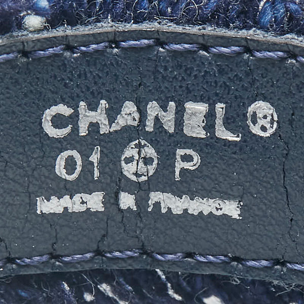 シャネル ロゴ ブレスレット ブルー デニム レザー レディース CHANEL 【中古】
