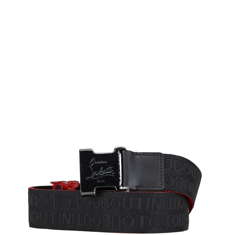 クリスチャンルブタン LOUBICLIC ベルト ブラック レッド ナイロン メンズ Christian Louboutin 【中古】