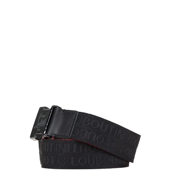 クリスチャンルブタン LOUBICLIC ベルト ブラック レッド ナイロン メンズ Christian Louboutin 【中古】